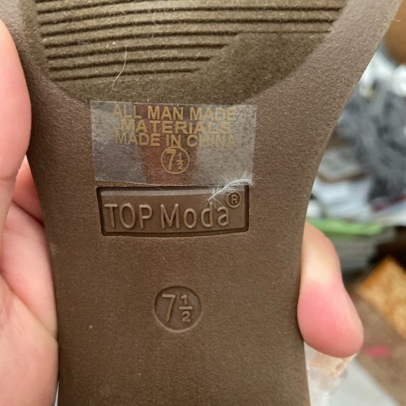 New Women's Top Moda Blush Beaded Vision Sandal Wrap Around Ankle Size 7.5 Suede - Picture 8 of 9